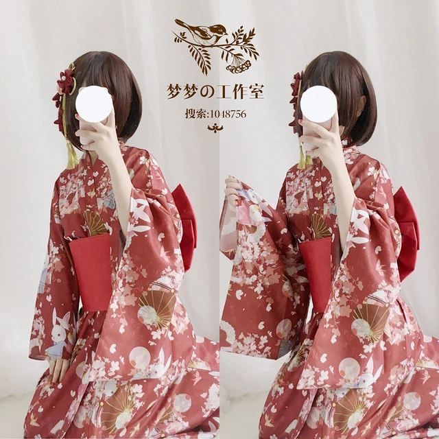 YOMORIO Womens Traditional Japanese Kimono Lolita Anime Cosplay Costume  Dress Sexy Lingerie Outfit