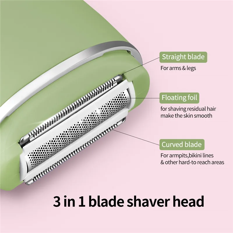 USB Rechargeable Lady Shaver Electric Painless Women Razor Bikini Trimmer Face Body Armpit Hair Removal Wet Dry Use Depilatory