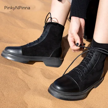 

hot sale women autumn black flack outdoor flat thick bottom soft ankle boots sand riding street plus size short booties shoes
