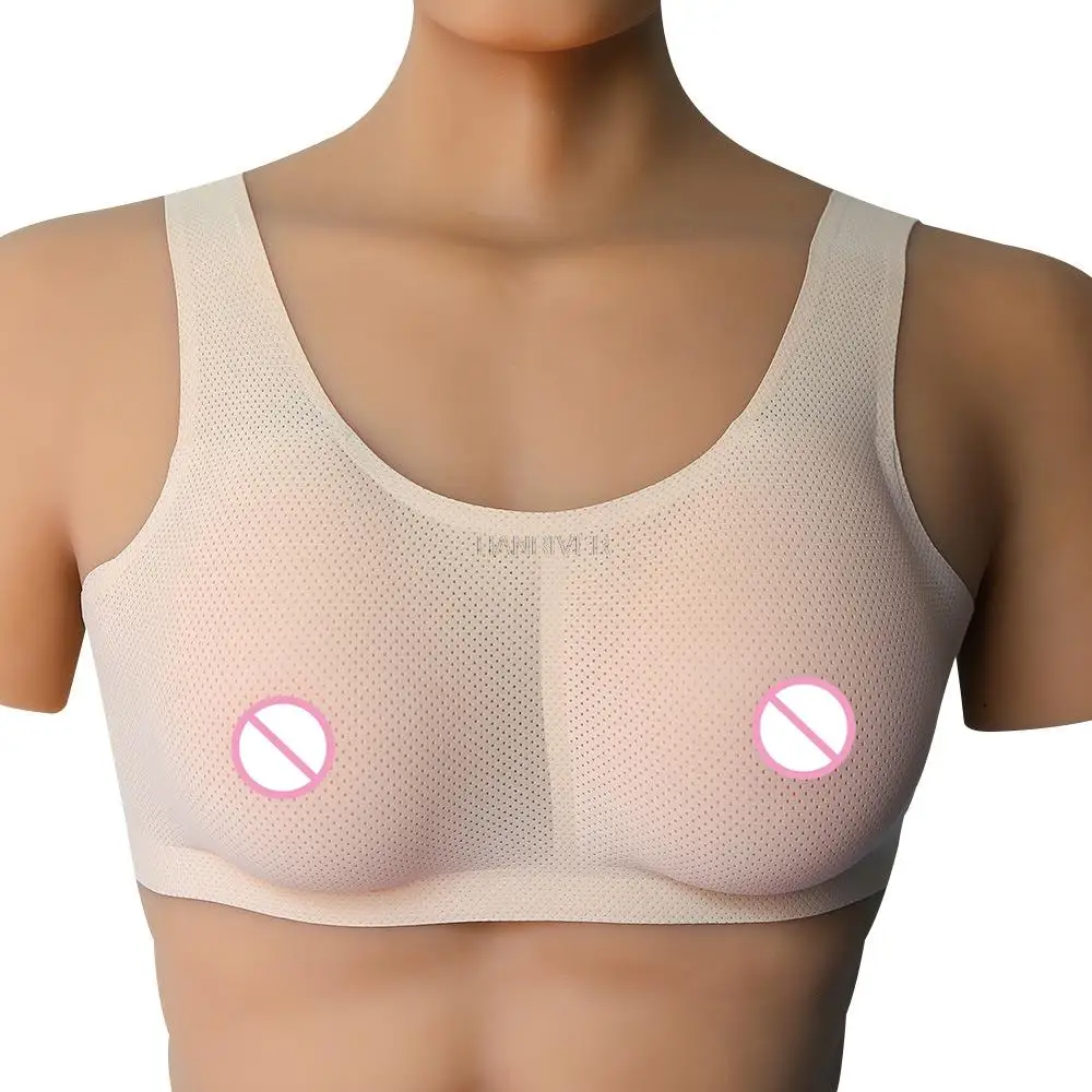 

False breast medical grade silicone forms fake boobs Artificial Breasts with sexy bra crossdresser drag queen shemale tits chest