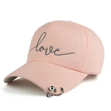 YLWHJ 2020 NewNew arrival high quality snapback cap iron hoop bead on visor love embroidery hat for women baseball cap