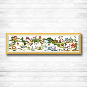 

Children's playground paintings DIY DMC Cross stitch 11CT 14CT cross stitch kits embroidery needlework sets Home decor crafts