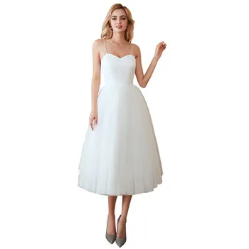 

2020 Short Beach Wedding Dresses NEW Vestido Noiva Praia Simple New White Real Photo Backless A-Line Prom Party Women Dress