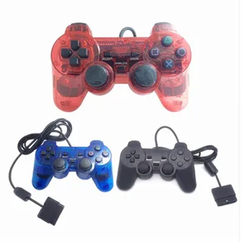 

For Ps2 Wired Handle Game With Double Motor Vibration Transparent