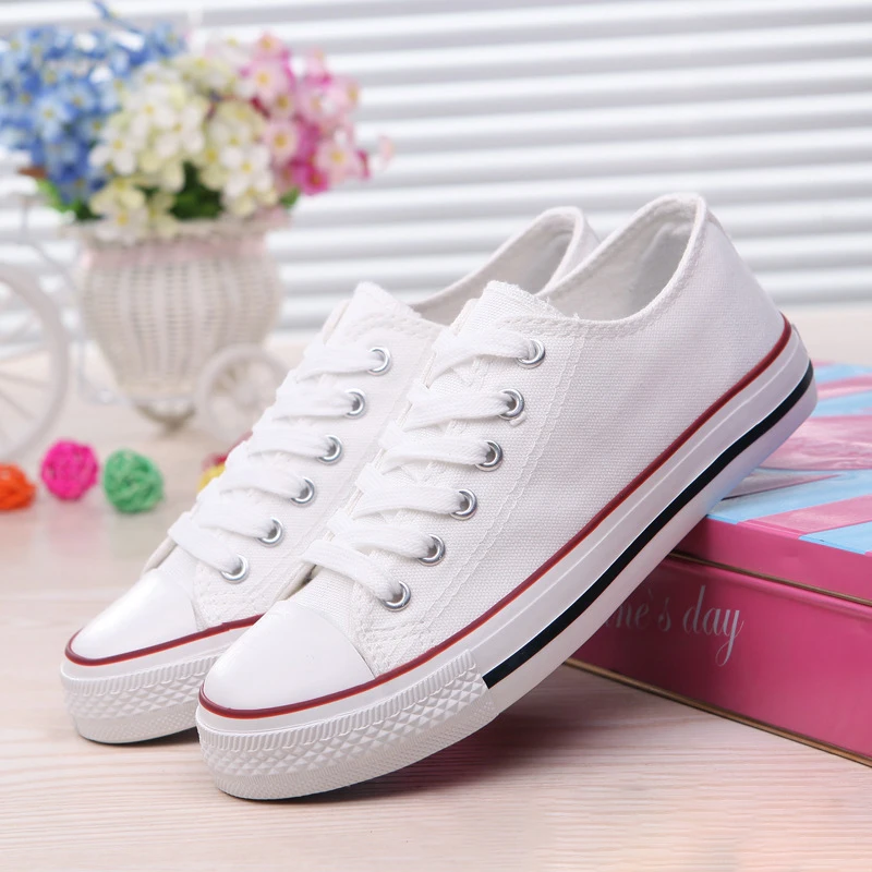 

PDMOSY Fashion Women white Sneakers Casual Canvas Shoes Woman chaussures femme Lace-Up Flat Vulcanize Shoes calzado mujer