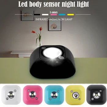

Mini Wireless LED Sensor Night Light Lamp PIR Infrared Motion Activated Sensor Light For Wall Lamp Hallway Stairs Cabinet Light