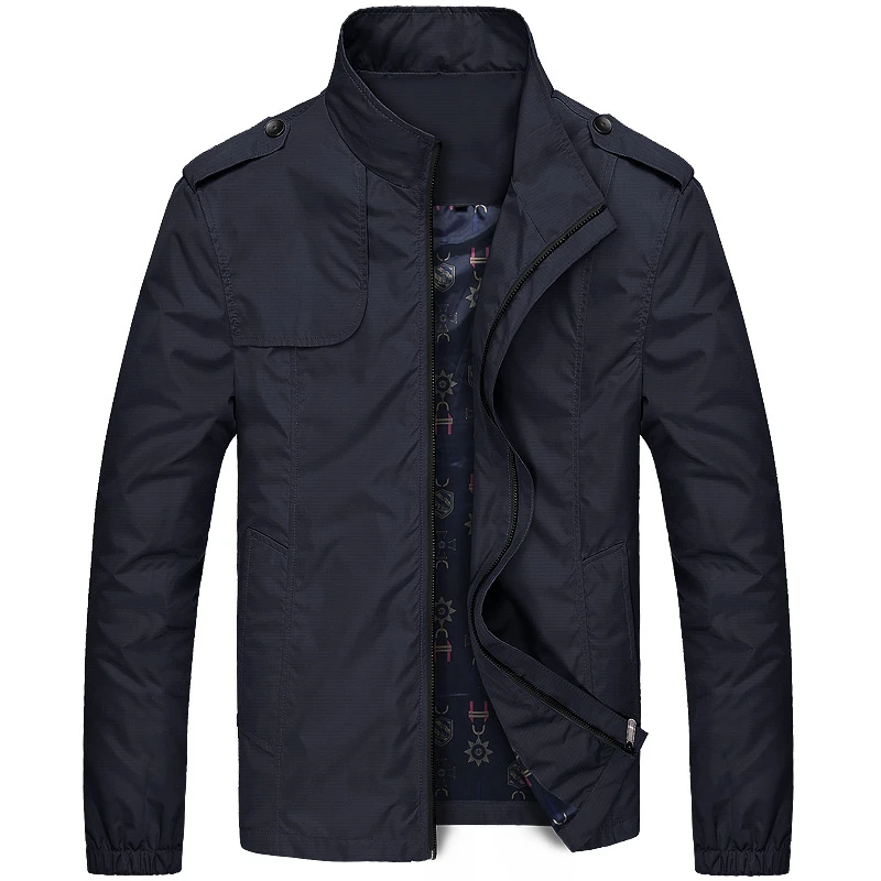 Bingchenxu Однотонные куртки Для мужчин Брендовые тенденции моды Slim Fit Повседневное s