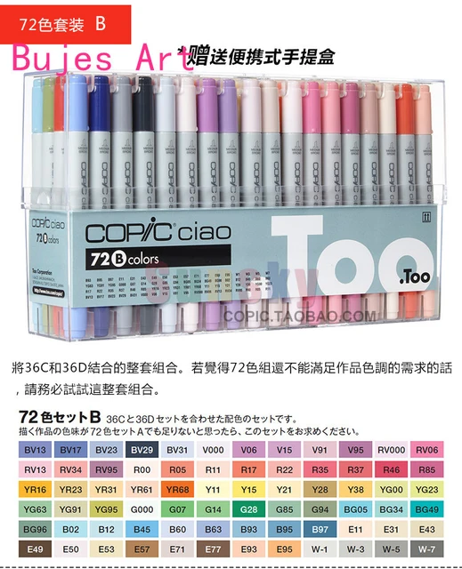 Copic 12 Ciao Alcohol Markers DIY Color Swatch Book Style 1 