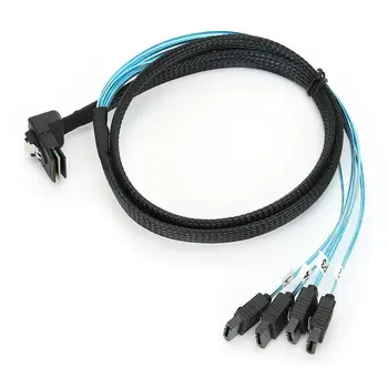 

Mini SAS 36PIN Cable Hardware 90 Degrees to 4SATA Internal Hard Drive H0206 1Meter