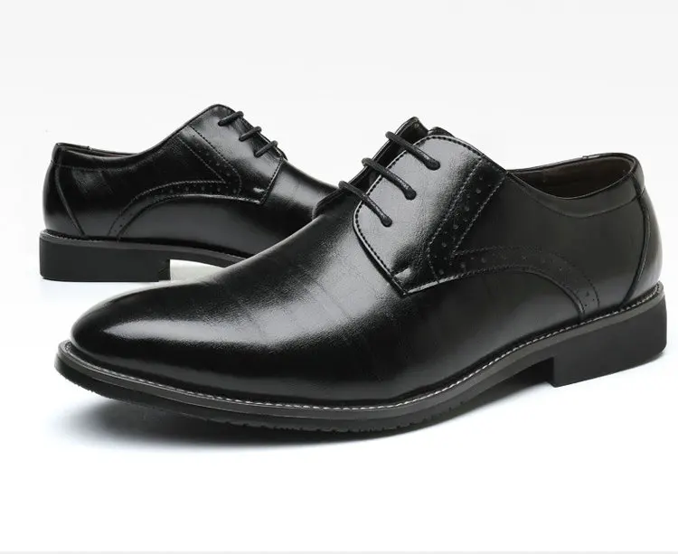 Новые деловые модельные туфли мужские туфли-оксфорды с острым носком мужские офисные кожаные туфли на шнуровке мужские официальные туфли большие размеры C21-60