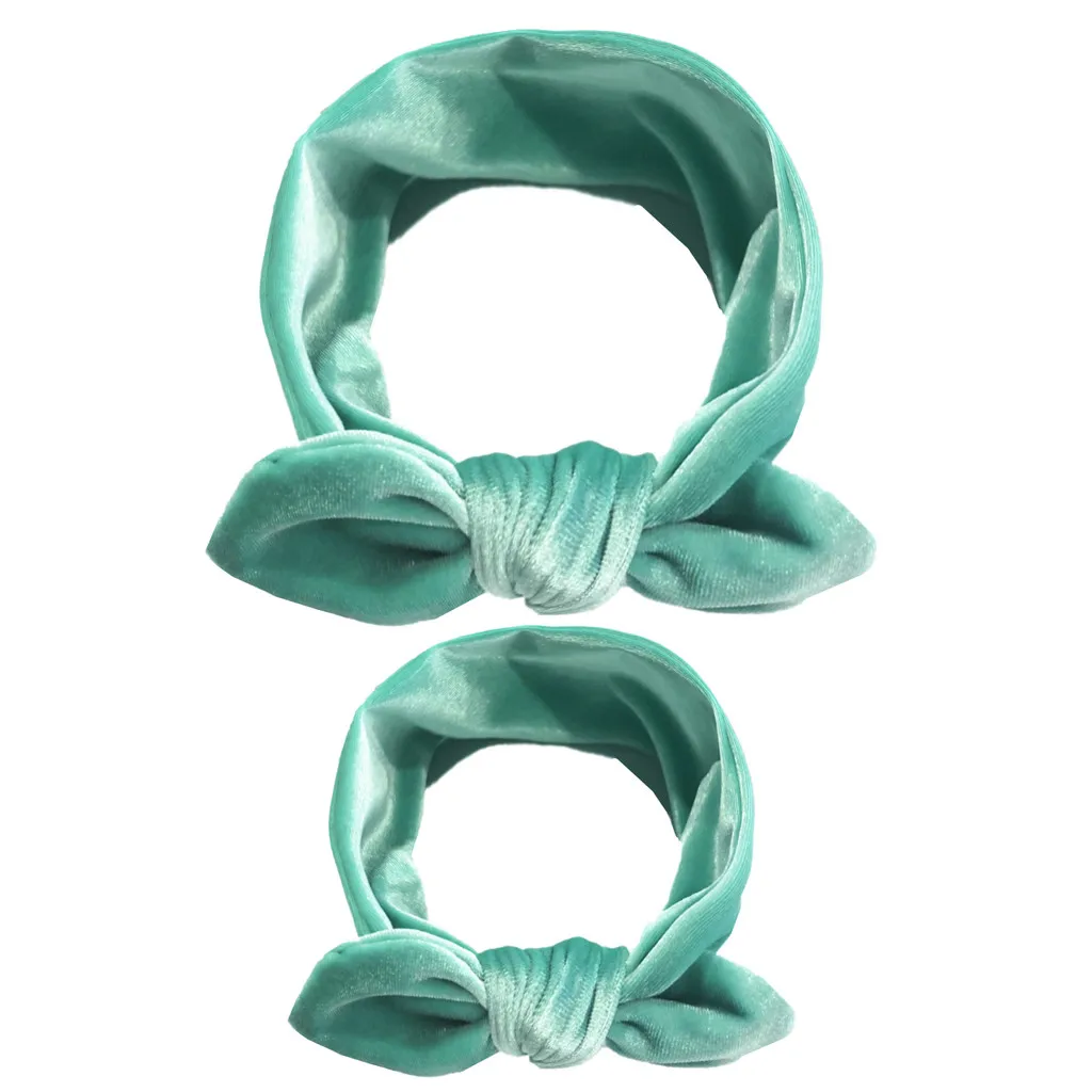 B 1PC Parent-child Hair Accessories Mommy And Baby Cute Headwear Turban Solid Headband Hair Knotted Pleuche Accessories Headwear - Цвет: B