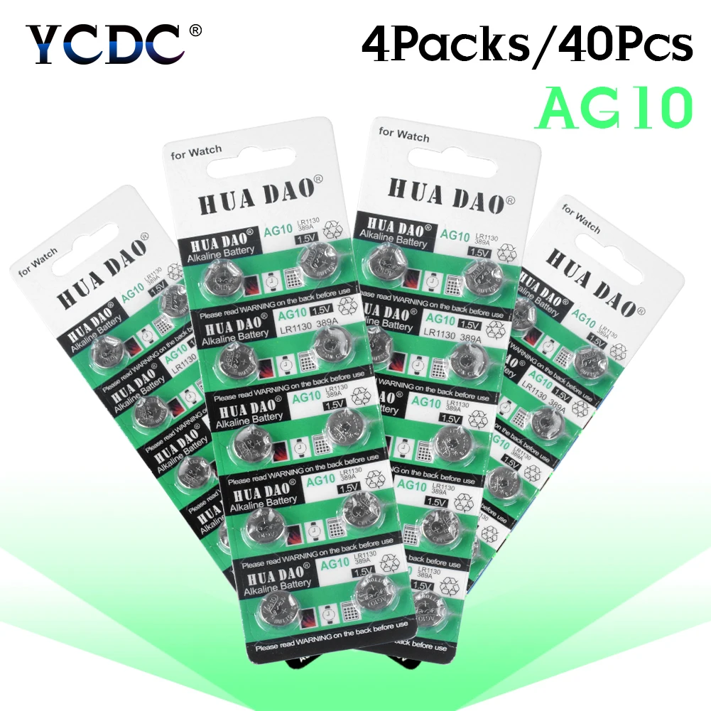 YCDC 10-100Pcs AG10 Button Cell Batteries 189 LR54 1.55V SR54 389 LR1130 Alkaline Battery Single Use For Watch Toys Remote | Электроника