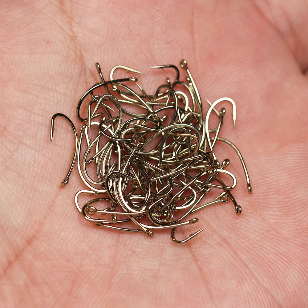 100PCS Fishing Fly Hook Nymph Scud Midge Caddis Fly Tying Hooks