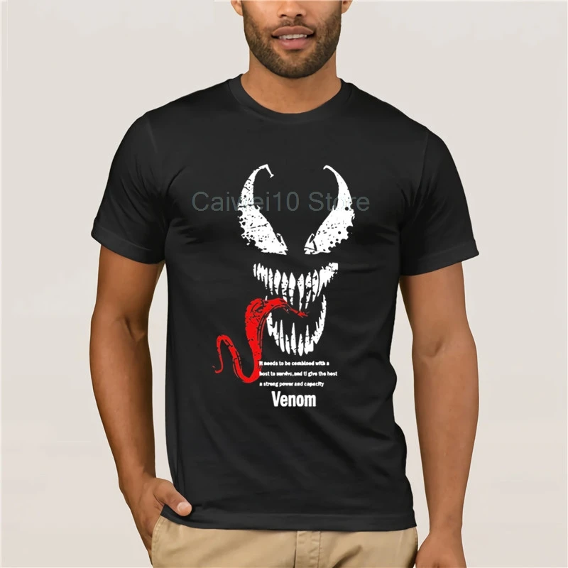 Men's T-shirt Cartoon Fun venom The hottest the world Summer Fit Slim Men 100% Cotton Sportswear fashion summer T-shirts | Мужская