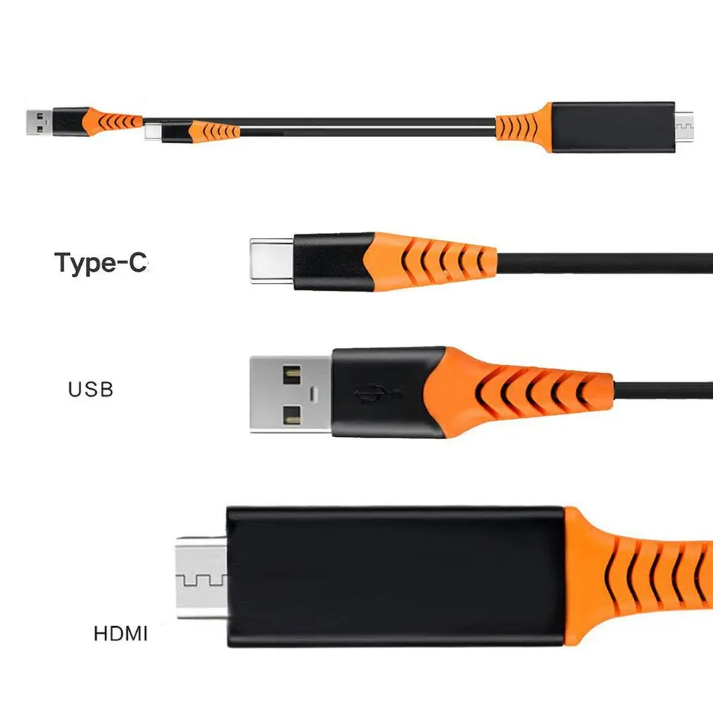 Тип C к HDMI 2 м Кабель-адаптер конвертер Ultra HD 1080P 4K зарядка HDTV Видео кабель для MacBook 60 Гц