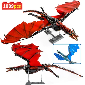 

Creator Series 1889+pcs Big Size Dragon Building Blocks Game Of Weselion Drogon Thrones Bricks Toys For Kids Adult Xmas Gifts