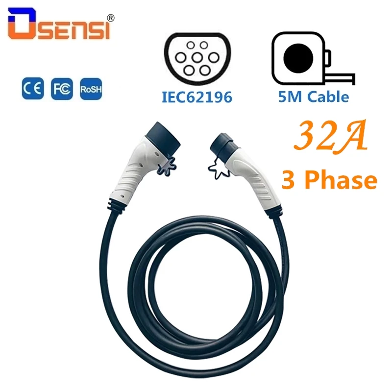 OSENSI 32A трехфазный IEC 62196-2 EV зарядный кабель для электрической автомобильной