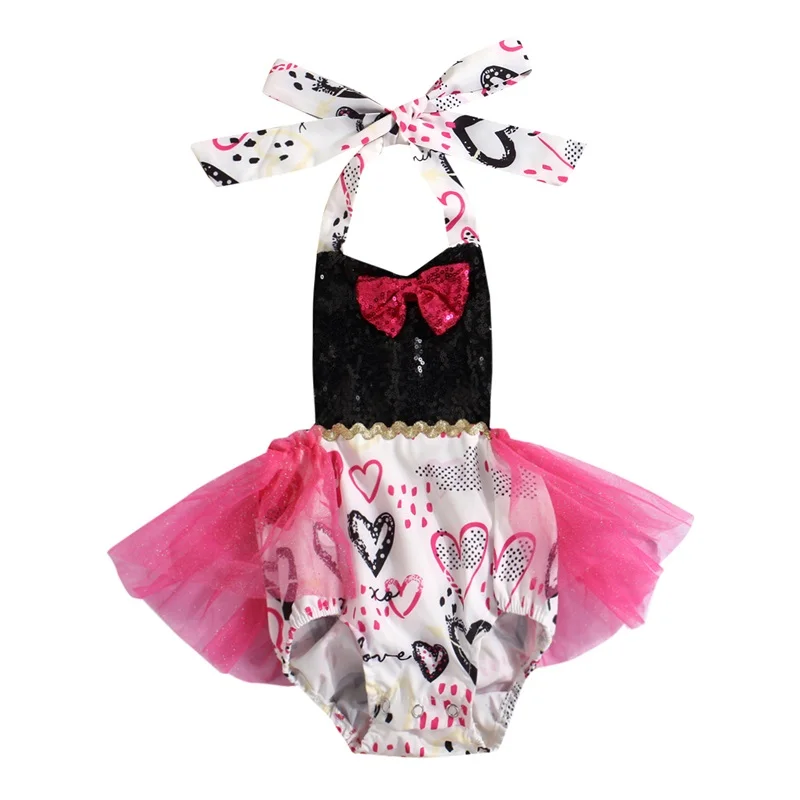 0-24M Newborn Baby Girl Sleeveless Backless Strap Sequins Romper Jumpsuit Sunsuit Outfits Clothes | Детская одежда и обувь