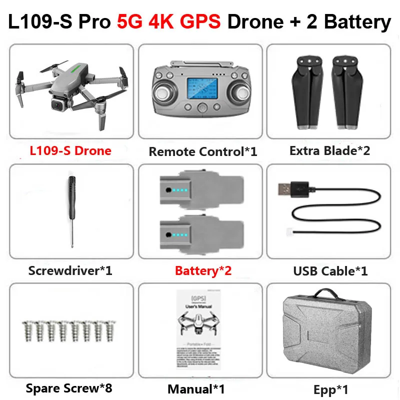 L109 Профессиональный Дрон с ESC 4K камерой 5G gps WiFi FPV Бесщеточный Контроль расстояния 1000 м RC вертолет Квадрокоптер игрушка SG907 - Цвет: L109S-Pro 4K 2B E