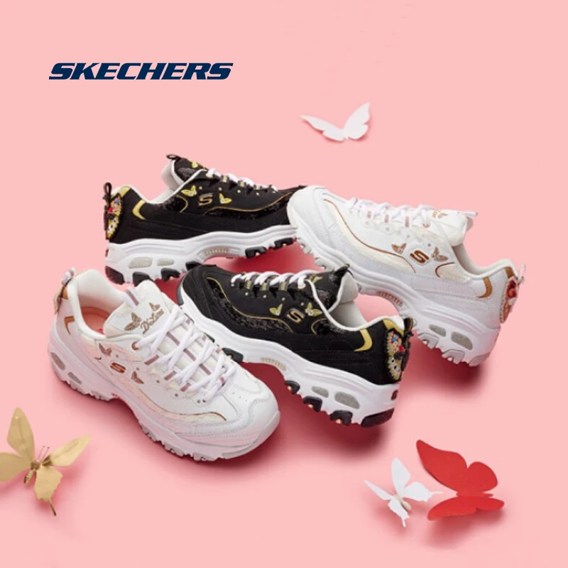 Skechers-zapatillas de deporte con plataforma para mujer, zapatos  deportivos de marca de lujo, calzado de tenis grueso, informales,  13170-WTRG - AliExpress Calzado