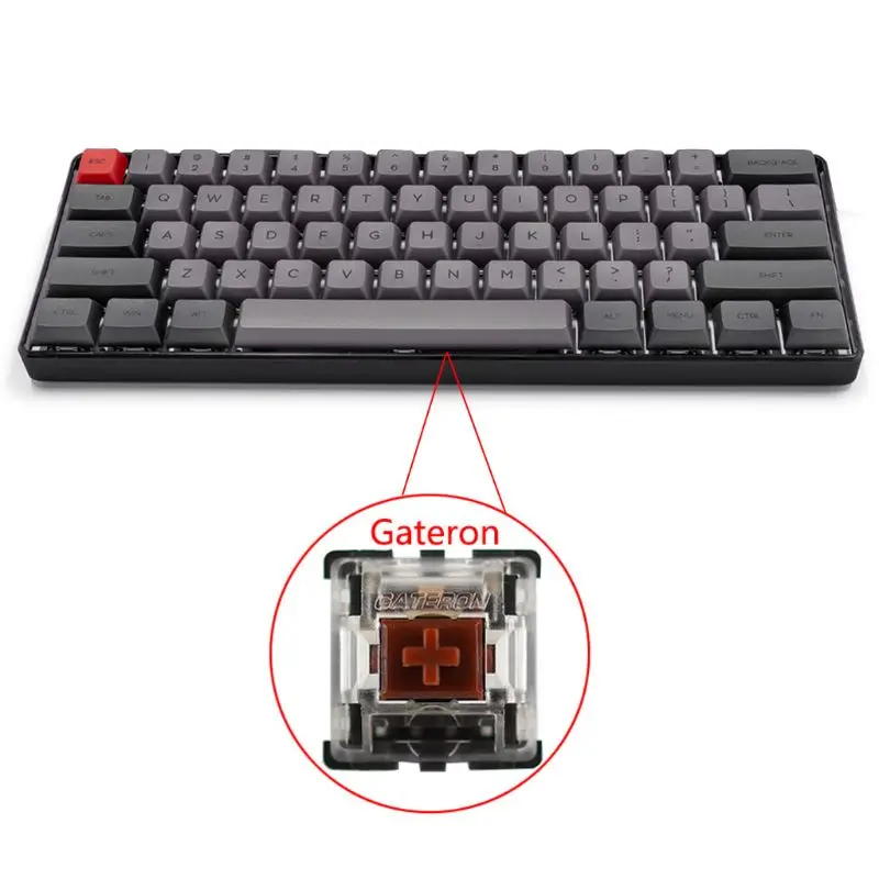 RGB LED Backlit Wired Mechanical Keyboard Portable Waterproof Mini Gaming Keyboard 61 PBT Keycaps