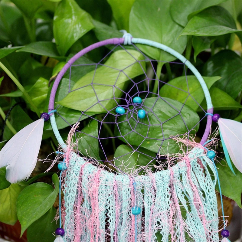 Handmade Dream Catcher with Feather Home Wall Car Hanging Decor Ornament Craft Y4UE