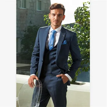 

New Classic Men’s Suit Smolking Noivo Terno Slim Fit Easculino Evening Suits For Men Groomsmen One Button Bridegroom/Wedding/Pro