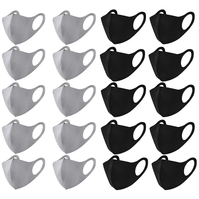 

20Pcs Washable Reusable Cloth Mask Unisex Dustproof Anti-Pollen Pet Dander, Droplet Pollution