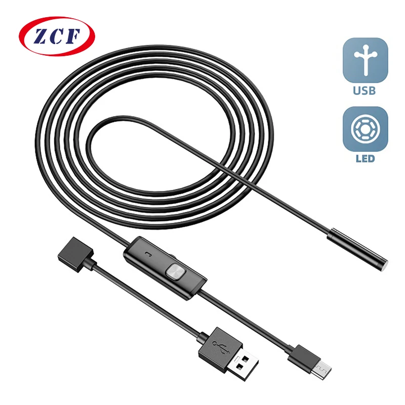 7mm lente impermeable Android endoscopio 1 M 1,5 m 2 M 3,5 m 5 m Cable USB endoscopio Cámara cámara de inspección del boroscopio endoscopio Coche