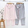 Sleepwear Women's Cotton Home Suit Pajamas Winter Long Sleeve Stripe Pyjama Female Casual Lounge Set Dropshipping ► Photo 2/6