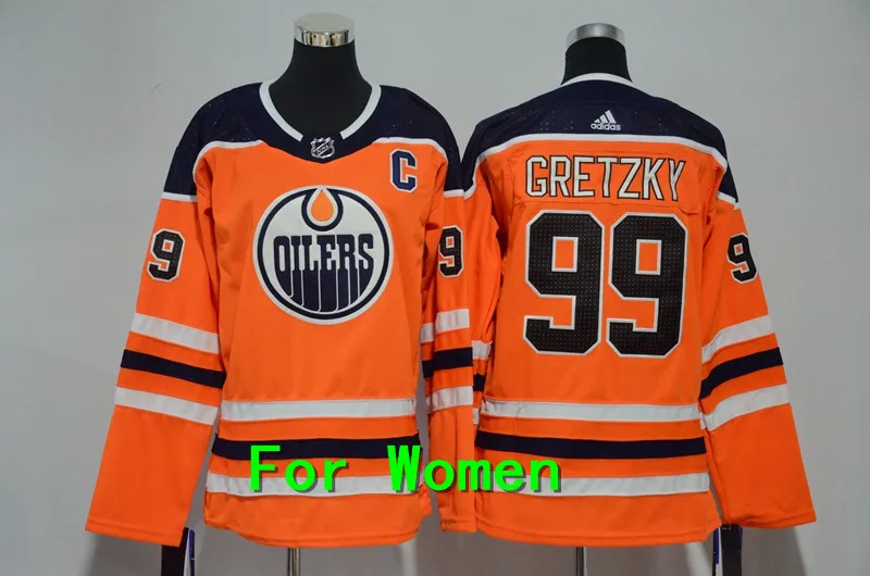 Женская одежда для взрослых с вышивкой Edmonton#97 Connor McDavid 99 Wayne Gretzky 29 Leon Draisaitl Jersey - Цвет: Золотой