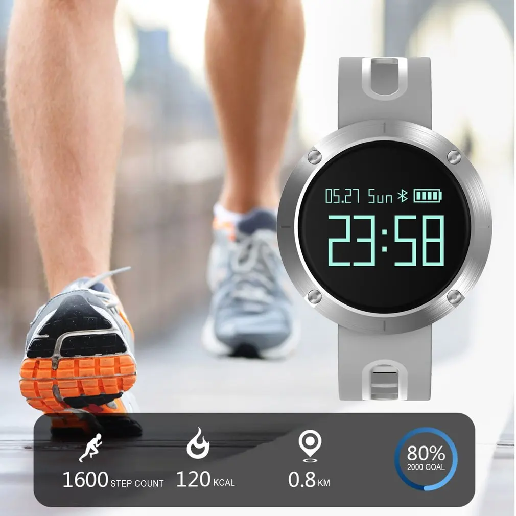 DM58 Silver Smart Watch Sleep Blood Pressure Monitor Pedometer Smart Bracelet IP68 Waterproof Sport Smartwatch for iOS Android