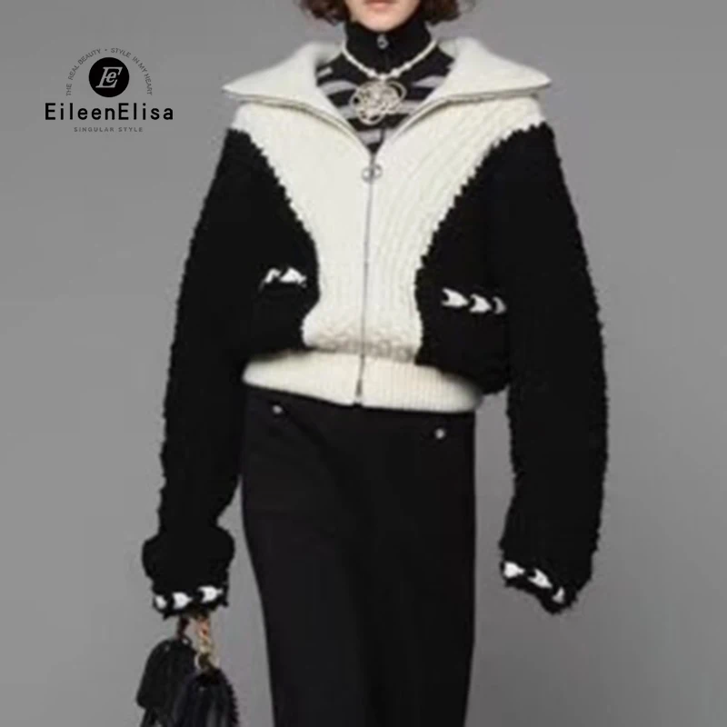 

Winter Warm Zipper Cardigan Ladies 2019 Long Sleeve Knit Sweater Women Cardigan Runway Clothing