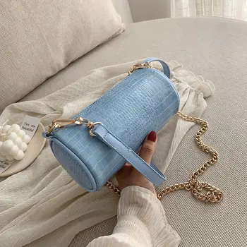 

Fashion Crocodile Pattern Women Bag PU Leather Crossbody Bags For Women 2020 Chain Solid Color Travel Small Shoulder Handbags