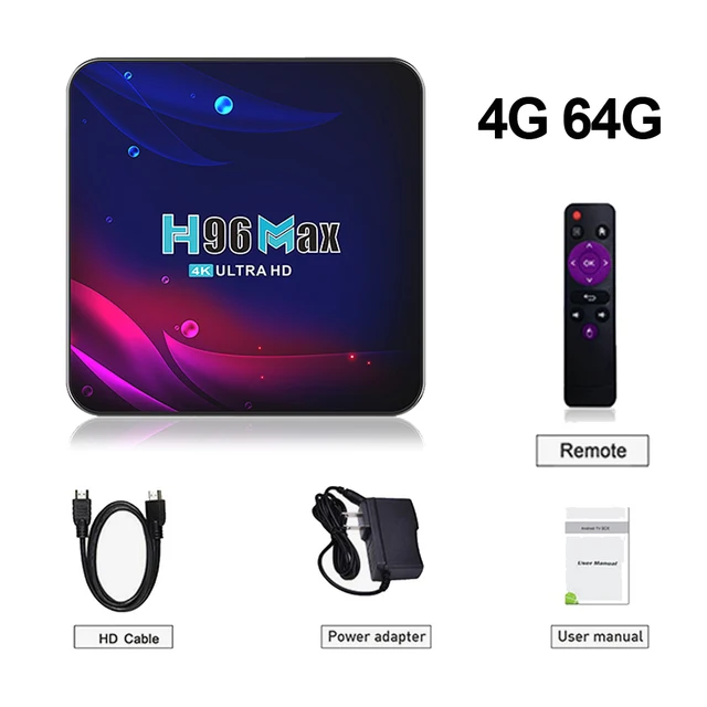 New Smart HD TV Box Android 11 H96 Max RK3318 2.4G 5G Wifi BT 4.0 4GB 32GB 8GB 64GB H96max 8K TV Box Google Play Android 11.0 4G 64G