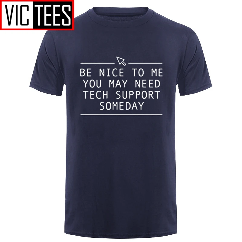 Men Men Funny Tech Support Printed Mens T Shirt Novelty Gift Tee Computer Geek Smart Harajuku T-shirt Summer Style