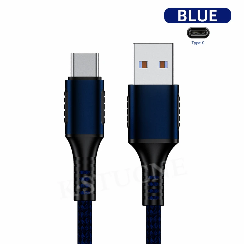 Синий KSTUCNE 5A USB Type C Cable For Huawei Mate 20Pro P20 Lite Supercharge USB C Fast Charging Cable Type-C Cable For Huawei P30 Pro - Цвет: Синий