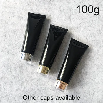 

Black 100ml Plastic Squeeze Bottle 100g Cosmetic Lotion Facial Cleansing Hand Care Cream Packaging Container Free Shipping