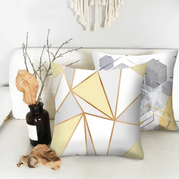 

Yellow Geometric Printed Throw Pillow Case Sofa Car Waist Cushion Cover Home Decor Kussenhoes Housse de Coussin Pillowcase