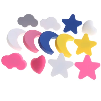 Children Rubber Door Handles Cute Pink Heart Star Moon Cloud Kitchen Cabinet Knobs And Handles Furniture Handle Drawer Pulls