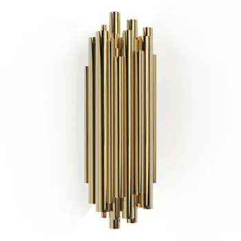 

Gold Wall Sconce Lighting Polished Steel Luminaria Home Decoration Lighting Living Room Modern Wall Lamp