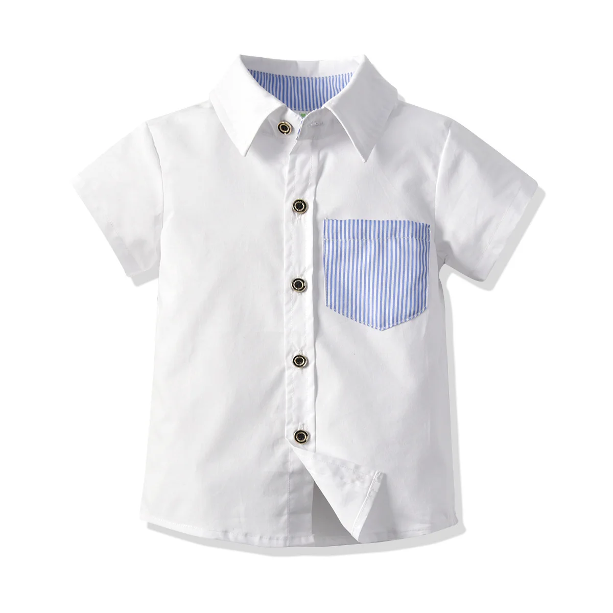 

2019 New Style Cross Border Childrenswear BOY'S Summer Western Style Solid Color Short-sleeved Shirt Manufacturers Direct Sellin
