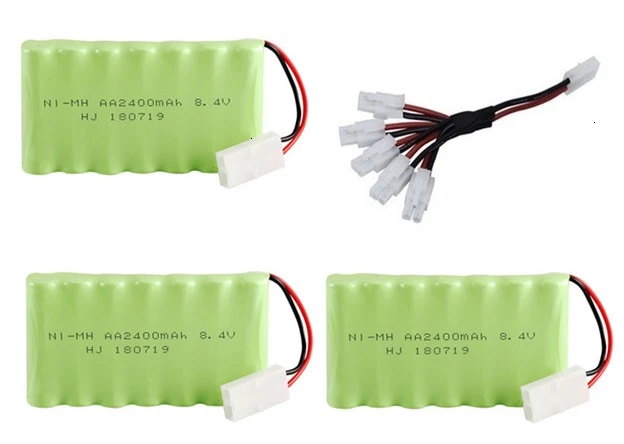 Модель M) Ni-MH 8,4 v 2400mah батарея+ 8,4 v зарядное устройство для Rc игрушечного автомобиля танка поезд Робот Лодка пистолет AA 8,4 v перезаряжаемый аккумулятор - Цвет: Navy Blue