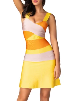 

Bandage Dress Top Quality Fashion Night CLub Bodycon 2 Colors Strap Banquet Evening Party Dress Sexy Dresses
