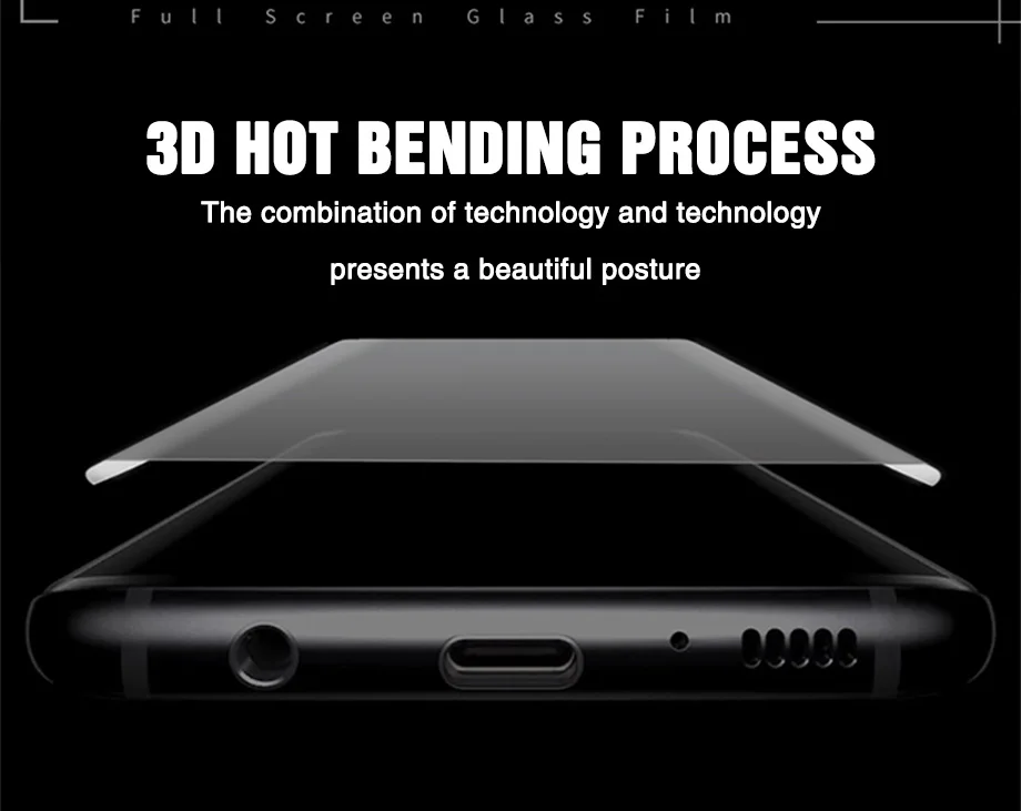 Закаленное стекло для samsung Galaxy S9 S8 Plus S7 Edge Note 8 9 300D полный закругленный протектор экрана на samsung S8 S9 Гидрогелевая пленка