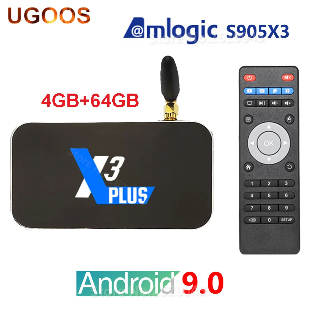 UGOOS X3 Plus tv Box Amlogic S905X3 Android 9,0 4 Гб 64 Гб 2,4G 5G WiFi 1000M Bluetooth 4K медиаплеер 4G32G X3 Pro Smart tv Box