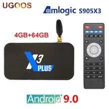 UGOOS X3 Plus tv Box Amlogic S905X3 Android 9,0 4 Гб 64 Гб 2,4G 5G WiFi 1000M Bluetooth 4K медиаплеер 4G32G X3 Pro Smart tv Box