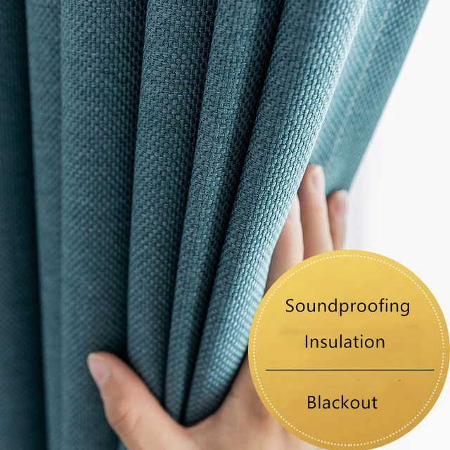 350cm Height Thickened Solid Color Cotton And Linen Blackout Curtains For Bedroom Living Room Study Blackout Fabric 1