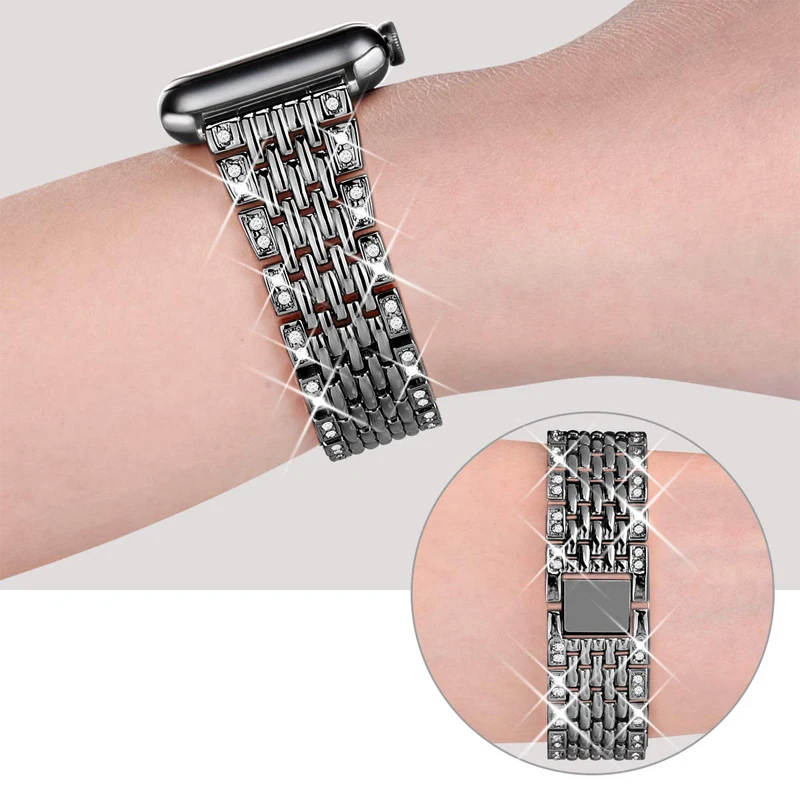 Ремешок из нержавеющей стали для apple watch Series 5 4 3 2 1 apple watch band 40 мм 38 мм 42 мм 44 мм iWatch band металлический браслет