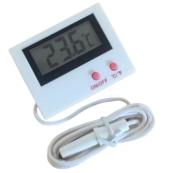 

Mini LCD Display Digital Temperature Meter Gauge Thermometer with 1M Waterproof Probe - White